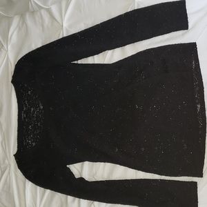 Long sleeve black lace shirt